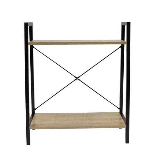 Regał metalowy Cilyan Intesi na książki do salonu nowoczesny naturalny czarny 60 cm