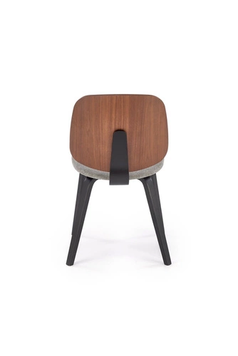 Krzesło Mireyla tapicerowane drewniane do jadalni nowoczesne orzech popielaty Intesi