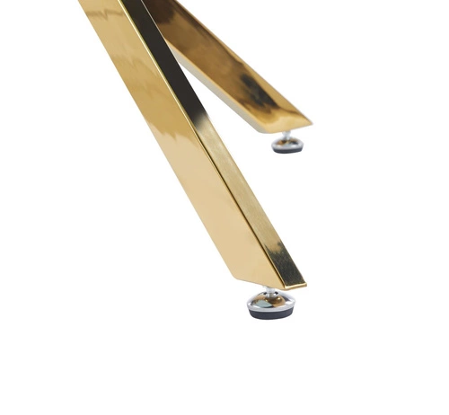 Stół okrągły szklany Edward czarny marmur złote nogi glamour do jadalni lub salonu 100 cm