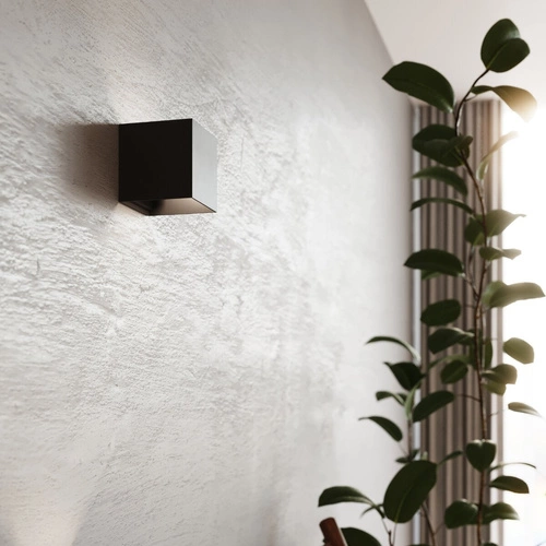 Kinkiet ścienny LED Luca czarny nowoczesny aluminiowy IP54 do salonu i na zewnątrz