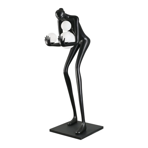 Lampa stojąca do salonu WOMAN-2 BLACK czarna nowoczesna Step into Design 190 cm