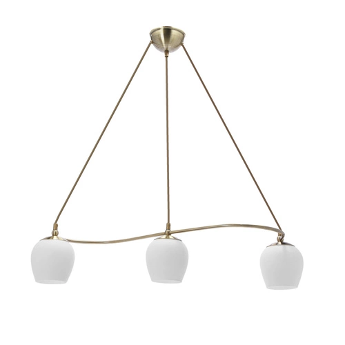 Lampa wisząca Serano patynowy 3x60W E27  klosz biały