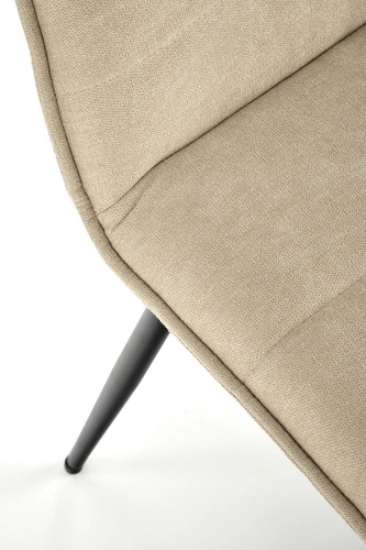 Krzesło tapicerowane Noelle Intesi beżowe do jadalni i salonu nowoczesne na czarnych nogach