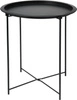 Stolik kawowy Isa okrągły czarny metalowy nowoczesny industrialny do salonu Intesi 47 cm