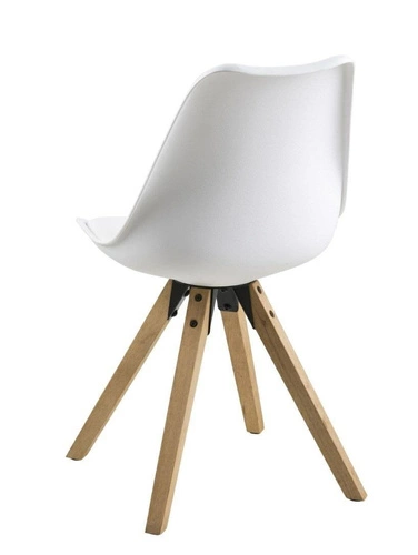 Krzesło do jadalni Dima białe z tworzywa i drewna dąb Actona łatwe w czyszczeniu skandynawskie