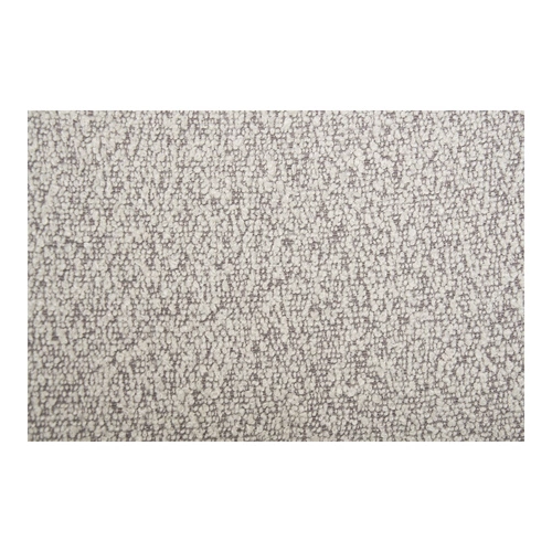 Krzesło tapicerowane Mira boucle piaskowe do jadalni i salonu na czarnych metalowych nogach