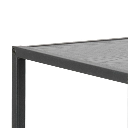 Regał metalowy Seaford V czarny industrialny na książki i dekoracje do salonu Actona 114 cm