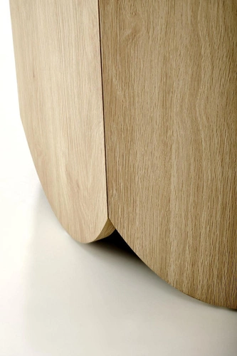 Stół okrągły do jadalni Puro 2 120 cm nowoczesny dąb naturalny na jednej nodze Intesi