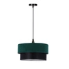 Lampa wisząca Solanto czarny 1x60 E27  abażur duo 35+30 but.zieleń\złoto +czarny