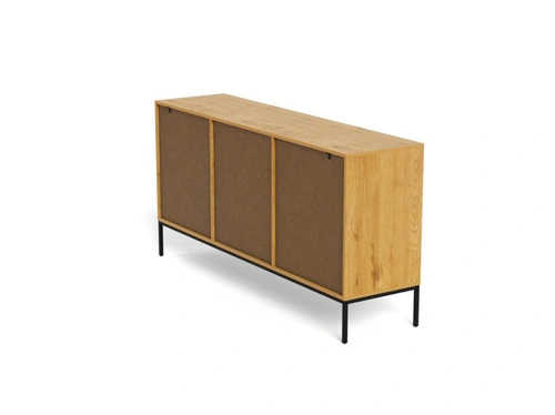 Komoda Palmdale dąb naturalny czarna 158 cm nowoczesna do salonu