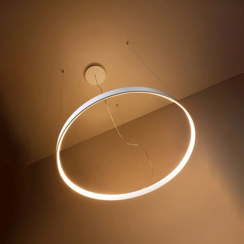 Żyrandol LED Rio 78 biały nowoczesny do salonu industrialny okrągły metalowy 78 cm