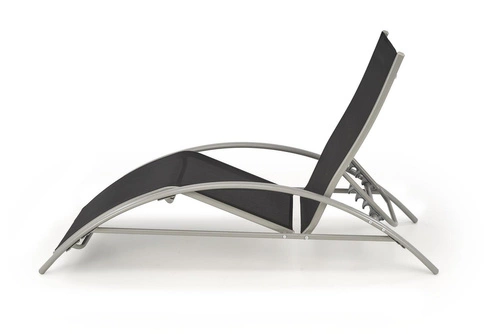 Zestaw 2 leżaków ogrodowych z oparciem i stolik Garith nowoczesny czarny Intesi na taras