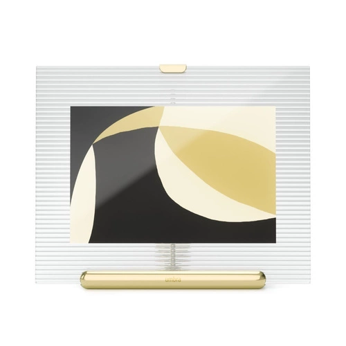 Ramka na zdjęcia 10x15 Umbra Flute złota nowoczesna stojąca szkło glamour na biurko