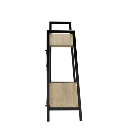 Regał metalowy Cilyan Intesi na książki do salonu nowoczesny naturalny czarny 60 cm