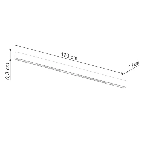 Plafon sufitowy LED SOREN czarny nowoczesny do salonu i sypialni 120 cm