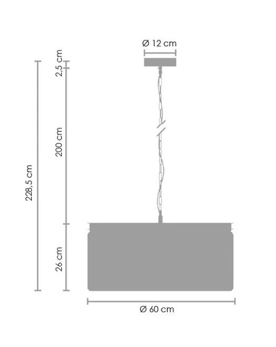 Lampa wisząca SPARKLE ROUND antracyt 60cm