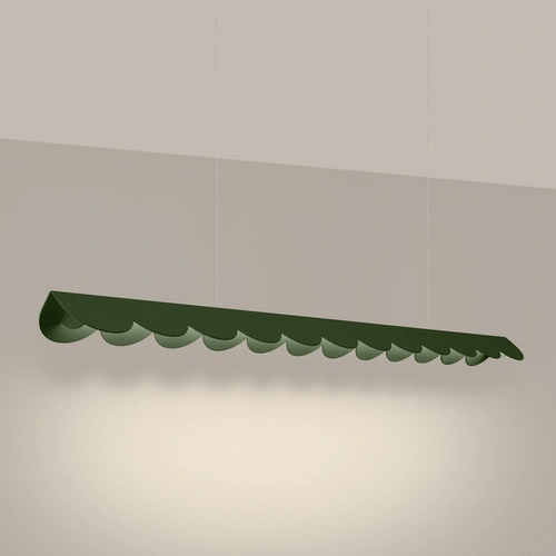 Lampa wisząca BISCUIT LED zielona oliwka nad stół do jadalni