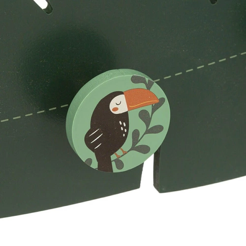 Atmosphera zielony wieszak ścienny do pokoju dziecięcego liść z motywem dżungli 3 haczyki