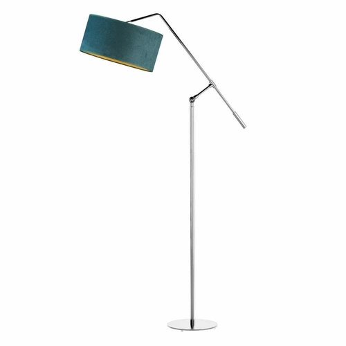 Lampa stojąca do salonu Liberia Lysne zielona glamour z abażurem regulowana 170 cm