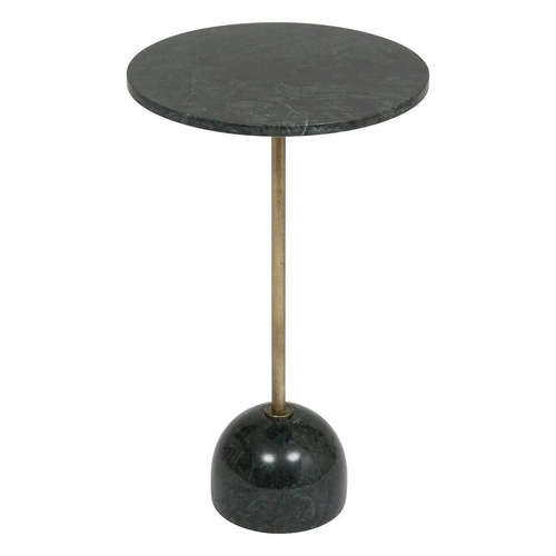 Stolik kawowy okrągły Nema Atmosphera marmurowy zielony glamour złoty do salonu