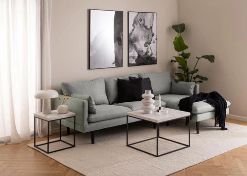 Stolik kawowy Barossa 60x60 cm kwadratowy biały marmur nowoczesny do salonu Actona