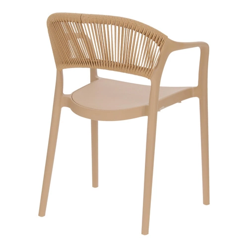 Krzesło ogrodowe Osma beżowe Intesi z polipropylenu boho sztaplowane łatwe czyszczenie