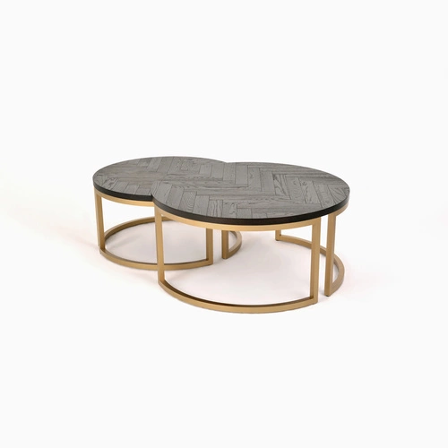 Zestaw 2 stolików Arbitre czarne/złote