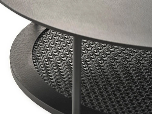 Stolik kawowy Pensacola okrągły 80 cm czarny dębowy do salonu