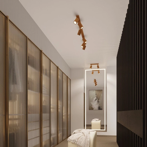 Plafon sufitowy KARBON 20 złoty glamour minimalistyczny do salonu i sypialni SOLLUX