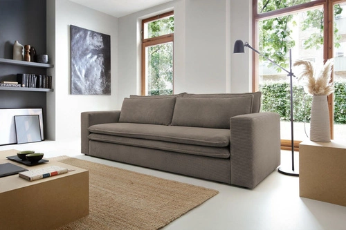 Sofa Ulnes z funkcją spania brązowa Poso  04
