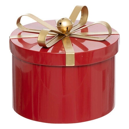 Feeric Christmas zestaw 3 czerwonych pudełek dekoracyjnych okrągłych metalowych do salonu