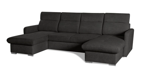 Narożnik Limi U z funkcją spania do salonu nowoczesny antracyt z pojemnikiem Intesi