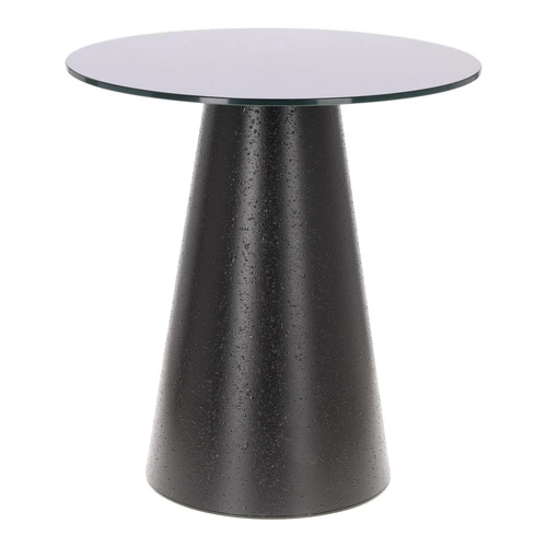 Stolik kawowy Soleilo szklany okrągły     60cm czarny OUTLET