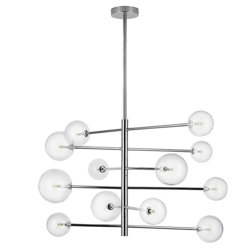 Lampa wisząca SOLA chrom 75 cm nowoczesna szklana do salonu i jadalni Step into Design