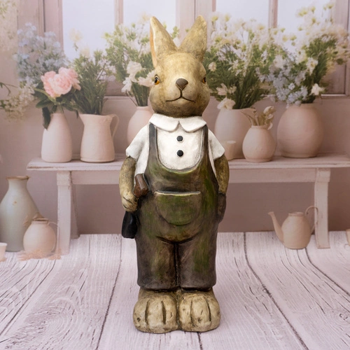 Intesi figurka wielkanocna Zając w ogrodniczkach 56 cm dekoracja do salonu lub na stół