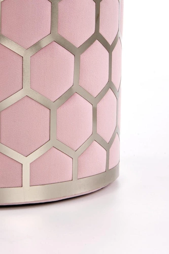 Pufa Amy welurowa okrągła ze schowkiem różowa do salonu i przedpokoju nowoczesna Intesi