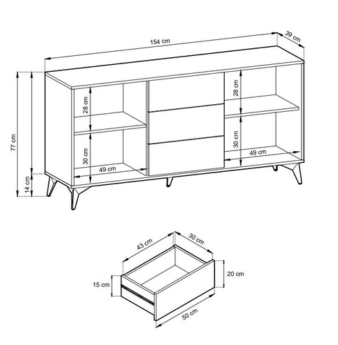 Zestaw mebli do salonu w jodełkę Fargo