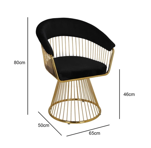 Krzesło Feeny Velvet czarne