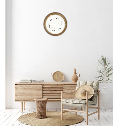 Plafon Rustica 30 okrągły drewniany do jadalni i przedpokoju klasyczny dąb E27