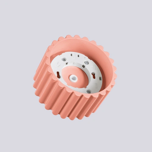 Plafon sufitowy AURA 1 różowy nowoczesny okrągły do salonu i kuchni aluminium