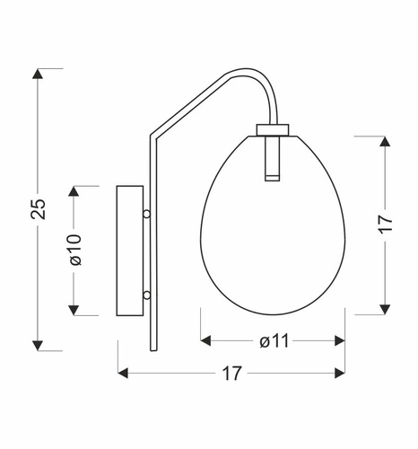 Kinkiet ścienny nowoczesny Lukka Ledea chrom szklany do salonu i sypialni 25 cm