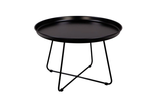 Stolik kawowy okrągły metalowy czarny ROD XL NORDIFRA nowoczesny do salonu 63 cm