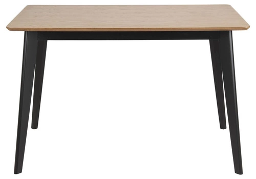 Stół do jadalni Roxby 120x80 cm prostokątny drewniany nowoczesny naturalny czarne nogi