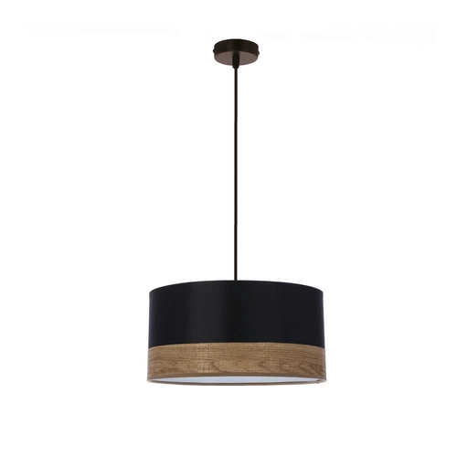 Lampa wisząca Porto czarny 1x60W E27  abażur czarny+brązowy
