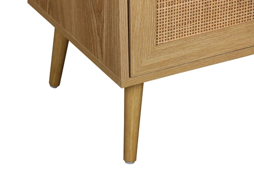 Komoda Ballo drewniana boho z rattanowymi frontami na nóżkach 115 cm do salonu Intesi