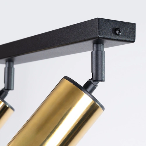 Plafon sufitowy WINX 2 czarny złoty nowoczesny stalowy do salonu i sypialni SOLLUX