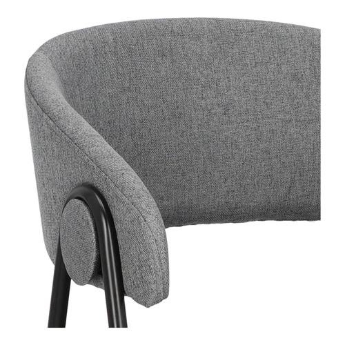 Krzesło tapicerowane Larisa szare z podłokietnikami loftowe do jadalni i kuchni Intesi