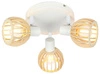 Lampa sufitowa Atarri plafon 3x25W E14 biały+drewno