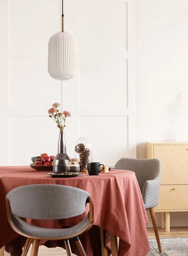 Nowoczesna lampa wisząca CRESTO biała i złota do salonu lub nad stół szklany klosz