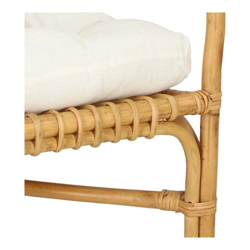 Fotel rattanowy Neta boho do salonu z podłokietnikami i poduszką Atmosphera naturalny